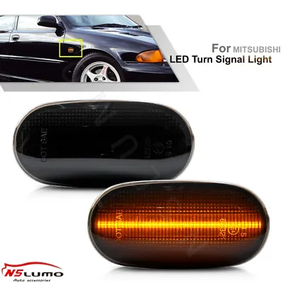 2x LED Smoked Side Marker Turn Signal Lights For Mitsubishi Lancer Estate Evo • $23.93