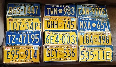 Vintage Pennsylvania Penna Pa 12 License Plate Plates Lot Crafting 70s 80s Era • $38