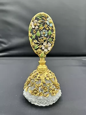 Matson Ormolu Crystal W/ 24K Gold Plated Collar Perfume Bottle 6.5 Inch • $80