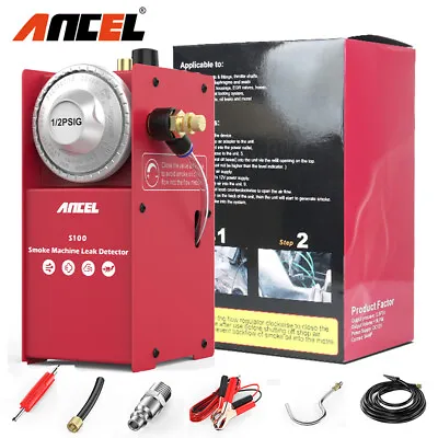 ANCEL S100 Vacuum Smoke Tester Automotive EVAP Smoke Machine Car Leak Detector • £64.99
