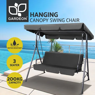 $129.95 • Buy Gardeon Outdoor Swing Chair Garden Bench Seat Canopy 3 Seater Furniture Black