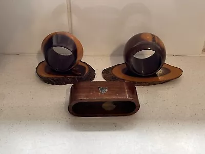 3 Vintage Australian Mulga Wood Serviette/Napkin Ring Holders • $12.75