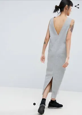 $49 • Buy Asos Womem's V Back Cotton Dress Grey Size 18