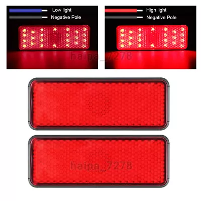 2X LED Reflector Rear Tail Brake Light Stop Marker Red Motorcycle ATV UTV Truck • $10.98