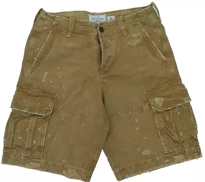 Abercrombie & Fitch  Mens Painted Distressed Heavyweight Cargo Shorts W30 • £27.99