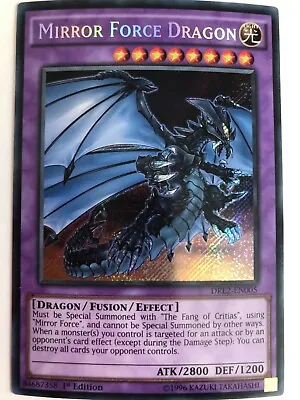 Yugioh Mirror Force Dragon DRL2-EN005 Secret Rare 1st Edition NM • £7.75