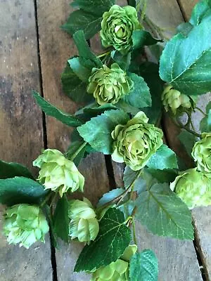 2 Stems Of Faux Silk Artificial Green Hops Realistic Greenery / Wild Flowers • £12