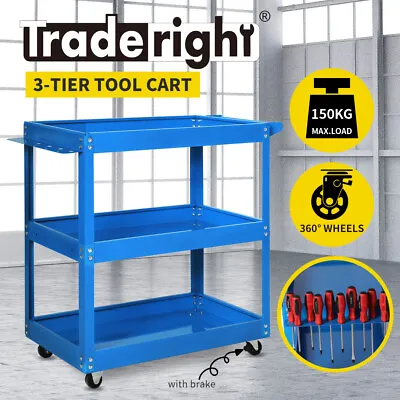 $58.99 • Buy Traderight Tool Cart Trolley Toolbox Workshop Garage Storage Organizer Steel BL