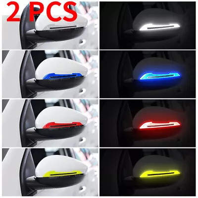 2PCS Reflective Carbon Fiber Car Side Mirror Warning Molding Trim Accessories • $3.99