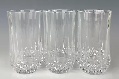 3 Cristal D’Arques Longchamp Lead Crystal Highball Tumbler Glasses 12oz • $15