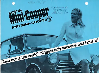 10/67 Austin Mini-Cooper & Mini-Cooper 'S' Mk II 8-pp Canada Dealer's Brochure • $18.99