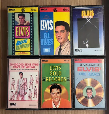 Lot Of 6 Elvis Presley Cassette Tapes 50's 60's & 70's  • $12