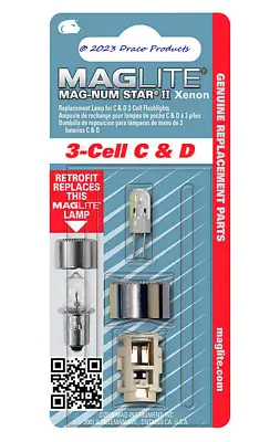 Maglite 3 Cell C & D Replacement Maglight Bulb MAG-NUM Star II Xenon + LED INFO • $12.62