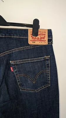 LEVI'S 506 Vintage Men's Jeans W36 L34 Straight Fit Blue Excellent Condition • £22