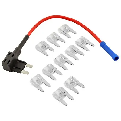 ATM Mini Blade Style Fuses W/ Fuse Holder Tap For Car Truck SUV 10A-40A 10 Pack • $6.48