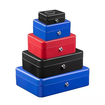 £19.79 • Buy Metal Cash Box Money Bank Deposit Steel Tin Security Safe Petty Key Lockable NEW