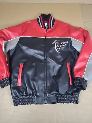 Atlanta Falcons NFL Brand  Faux Leather Varsity Jacket Men Sz M G-III  • $50