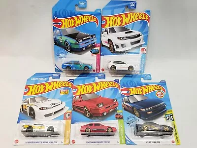 Lot Of 5 Hot Wheels JDM Drift Kings 1/64 Impreza STI APEX Trueno Silvia S13 LMWK • $27