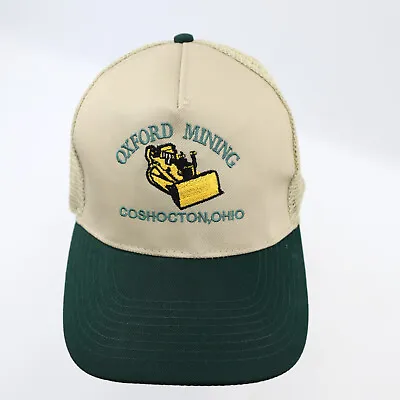 Oxford Mining Coshocton Ohio Baseball Trucker Hat Cap Beige • $8