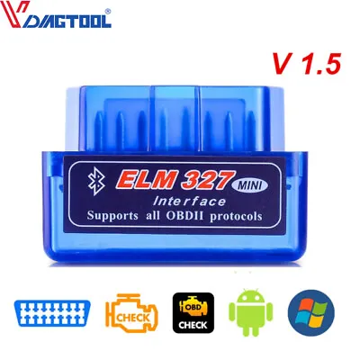 V1.5 Mini ELM327 Bluetooth OBD2 Codes Scanner Adapter Diagnostic Tool Android • $5.69