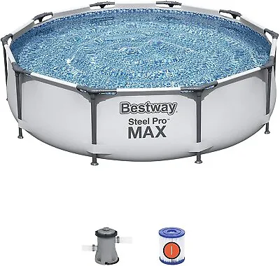 Bestway 10ft X 30inch Swimming Pool Steel Pro Max Above Ground BW56408 • £119.99