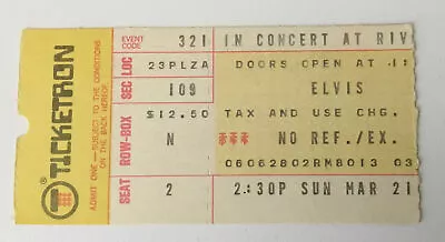 Elvis Ticket Stub Cincinnati Ohio 1976 / Afternoon Show  / Direct From Memphis • $170.91