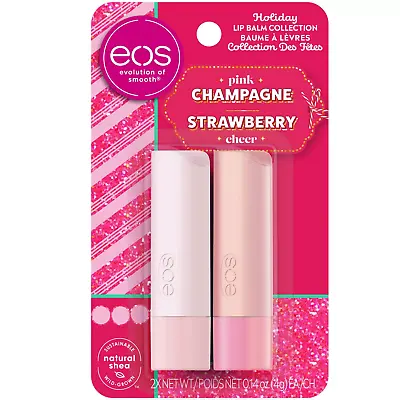 EOS Strawberry Cheer & Pink Champagne Lip Balm Stick - 2pk • $11.32