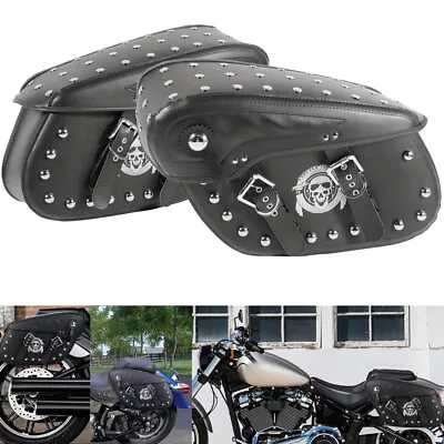 Motorcycle PU Side Saddle Bags For Yamaha V-Star XVS 1100 1300 650 950 Custom • $129.99