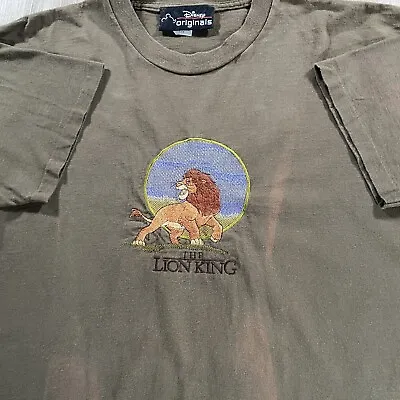 Vintage Disney The Lion King T-Shirt Men Medium Single Stitch Green Made In USA • $31.50