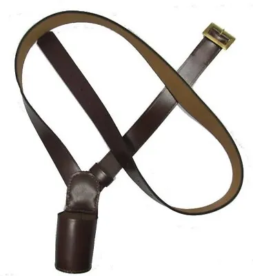 FLAG POLE HOLDER CROSS CARRIER BROWN LEATHER PARADE Military ARMY Masonic B New • $31.57