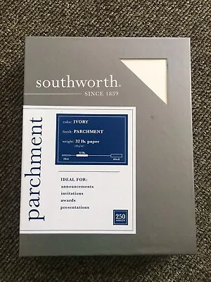 Southworth Parchment Paper 8.5  X 11  32 Lb 120 G/M Ivory 250 Sheets New Sealed • $34.99