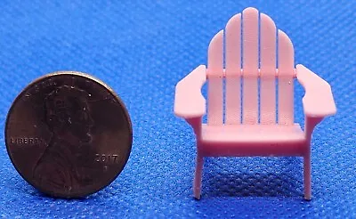 Dollhouse Miniature Quarter Scale Adirondack Chair In Pink - 1:48 • $6