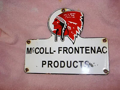 Old McColl-Frontenac Products Porcelain 9  X 7.50  Sign -Advertising Gas & Oil  • $155