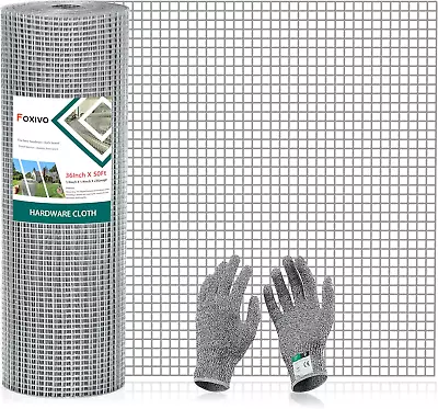 1/4 Inch Hardware Cloth 36” X 50' 23 Gauge Galvanized Wire Mesh Roll Vegetables  • $121.36