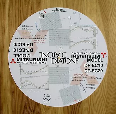 Mitsubishi DP-EC10 & DP-EC20 Custom Designed Tonearm Alignment Protractor • $30.99