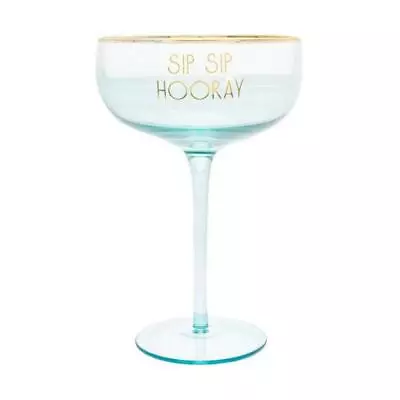 Let's Party Coupe Gin Glass Coloured Slogan Cocktail Glassware Womens Gift Box • £9.99