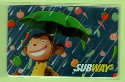 SUBWAY ( Canada ) Monkey With Umbrella 2014 Gift Card ( $0 )  • $2.50