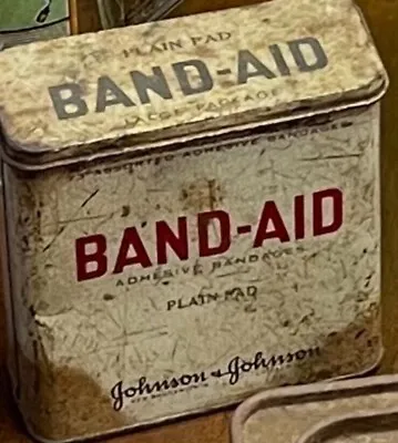 Rare Antique Vintage Band Aid Tin Metal Box Adhesive Bandages Johnson & Johnson • $15.99