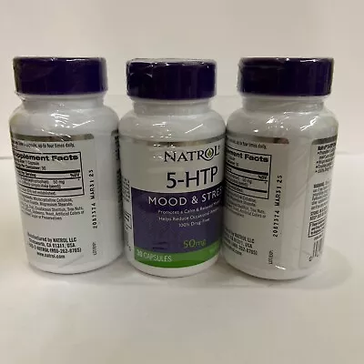 Lot Of 3-Natrol 5-HTP Mood & Stress Support 50 Mg (30 Ct X 3 = 90 Total) • $14.99