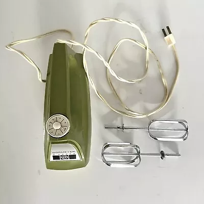 Vintage Dormeyer Electric 12-speed Hand Mixer Avocado Green W/two Beaters Tested • $25