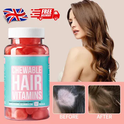 Hairburst Daily Chewable  Vitamins Quicker Hair Growth Gluten Free - 60 Gummies • £9.49