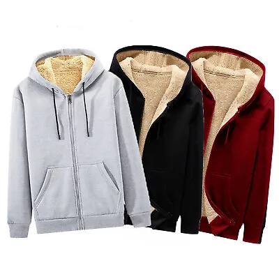 Winter Warm Hoodie Jacket Sweatshirt Outwear Coat Hooded Fleece Fur Lined Warm • $14.42
