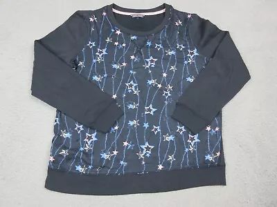 Tommy Hilfiger Sweater Womens Large Blue Stars Casual Logo Ladies • $20.85