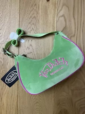 Mini Bag Von Dutch Originals Green Velvet • $49