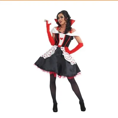 Women`s Queen Of Hearts Costume Size M Ladies Book Day Storybook Fancy Dress • £14.99