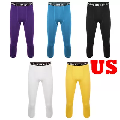 US Mens Compression Pants Cycling Running Tights Baselayer Gymnastics Fitness • $11.55