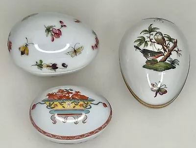 Vintage Porcelain Egg Trinket Boxes -Herend Bernardaud Limoges - 92391 • $39.99