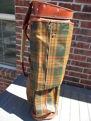 VINTAGE WILSON INDESTRUCTO PLAID GOLF BAG ALL ORIGINAL Excellent Condition • $59.99