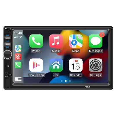 7  Double Din Car MP5 Player Bluetooth Touch Screen Stereo Radio Wired Carplay • $69.20