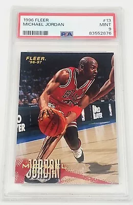 1996-97 Fleer #13 Michael Jordan: Chicago Bulls PSA 9 • $30